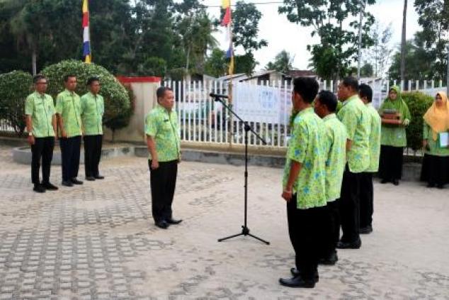 Kepala UPT.Bakuda Wil.Kab.Bangka, Yeri,S.Sos Menyampaikan Hasil Rapat Kerja Gubernur Kepulauan Bangka Belitung dengan 7 UPT. Bakuda Provinsi Kepulauan Bangka Belitung di Apel Pagi, Sabtu, 28 September 2019